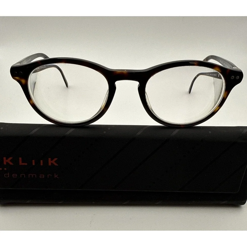 KLIIK DENMARK Frames Only K-539 47029-140 tortoise AUTHENTIC EYEGLASSES & Case!